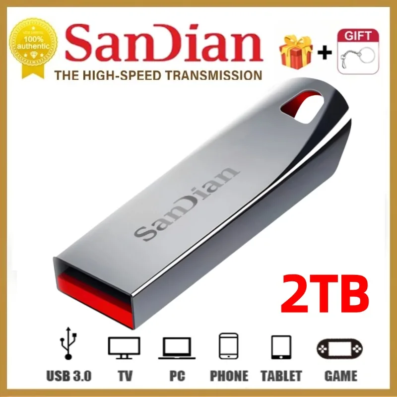 USB 2TB OTG Metal USB 3.0 Pen Drive Key 1TB 512GB 128GB Type C High Speed Pendrive Mini Flash Drive Memory Stick Waterproof