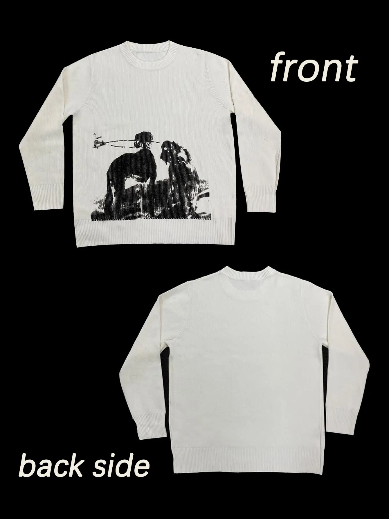 

American style trendy personalized street retro loose round neck knitted sweater for both men and women, hip-hop style sweater