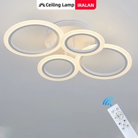IRALAN Modern LED Chandelier 3 Colors Changeable Remote Control Mount Chandelier Lighting Home Living Room Bedroom Kitchen