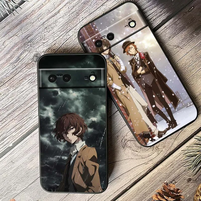 Cool Bungo Stray Dogs Anime para Google Pixel 9a 9 8A 8 7 7A 6 6A Pro XL 2024 5G negro suave TPU funda de silicona para teléfono