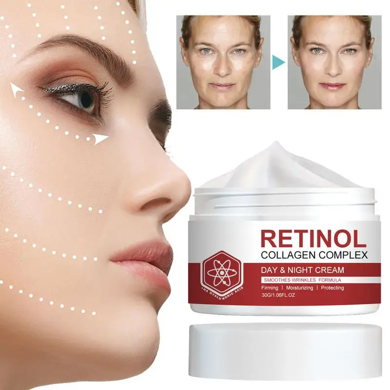 Crema de colágeno para la cara con Retinol y ácido hialurónico, hidratante Facial antienvejecimiento día y noche, 30g, nueva