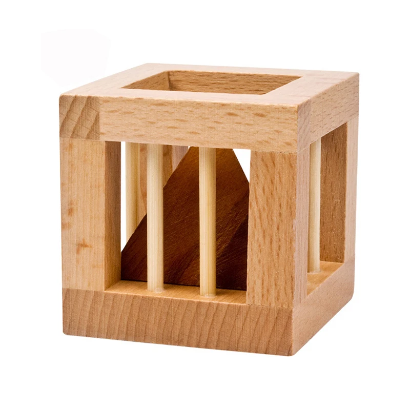 Perfect Logical Challenging Fun Brain Teasers Cage Apart Triangle Luban Lock Educational Intellectual Toys Kids And Adults