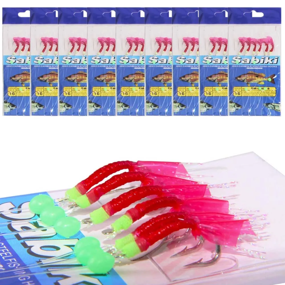 

20/30/40/60pcs/set Lure Rig Saltwater Fishing Rigs Set Luminous Bead Bait Rigs Bait Fishing Hook Lure Bait Tackle Accessory