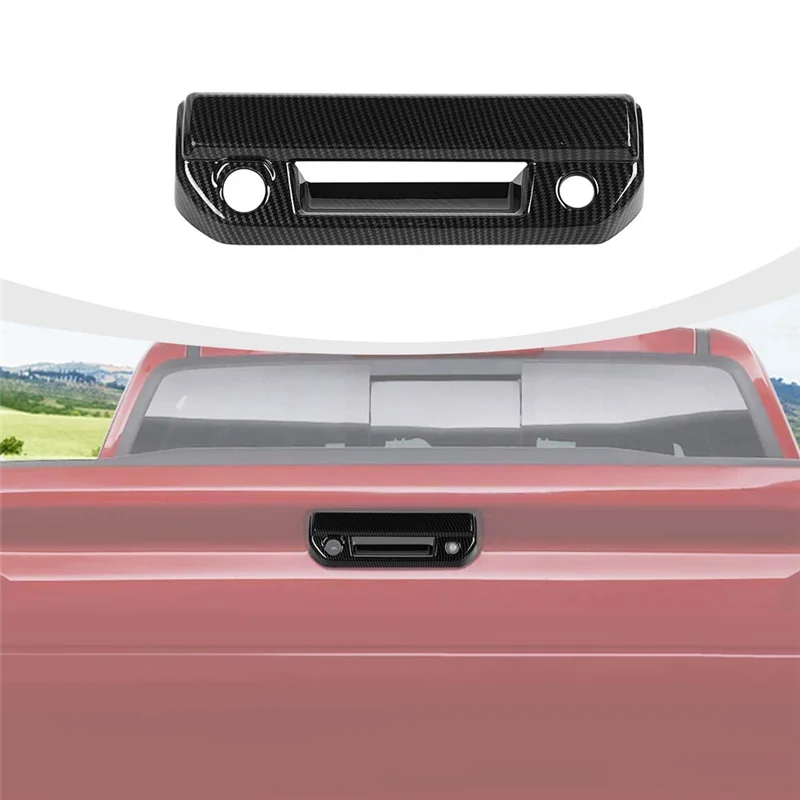 

NEW-Car Tailgate Handle Cover Trim For Colorado GMC Canyon 2023 2024 Accessories Carbon Fiber Style