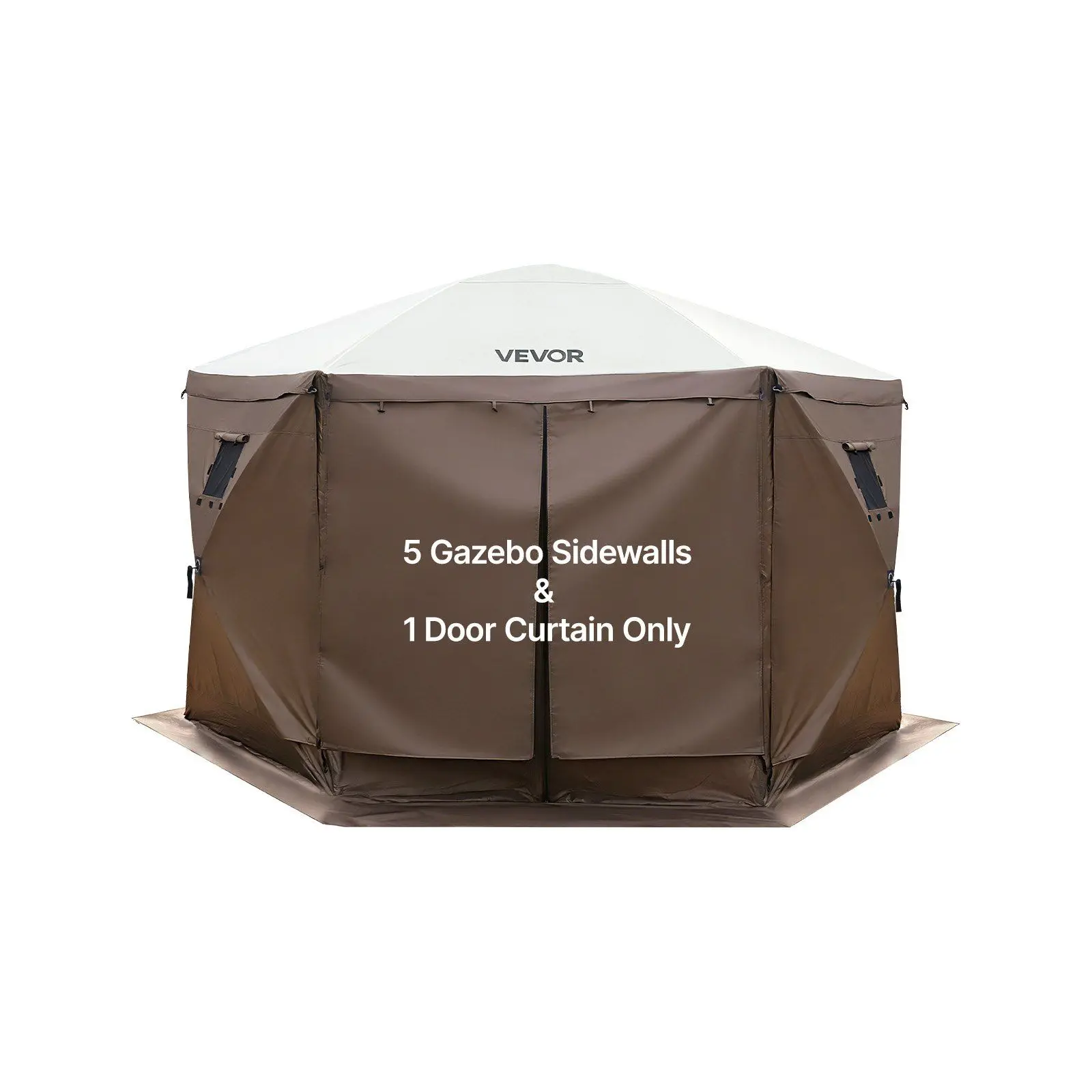 

Боковые стенки для тента, 5,67 x 4,85 футов, водонепроницаемые и защищающие от солнца, с 1 дверью на молнии и 2 окнами.