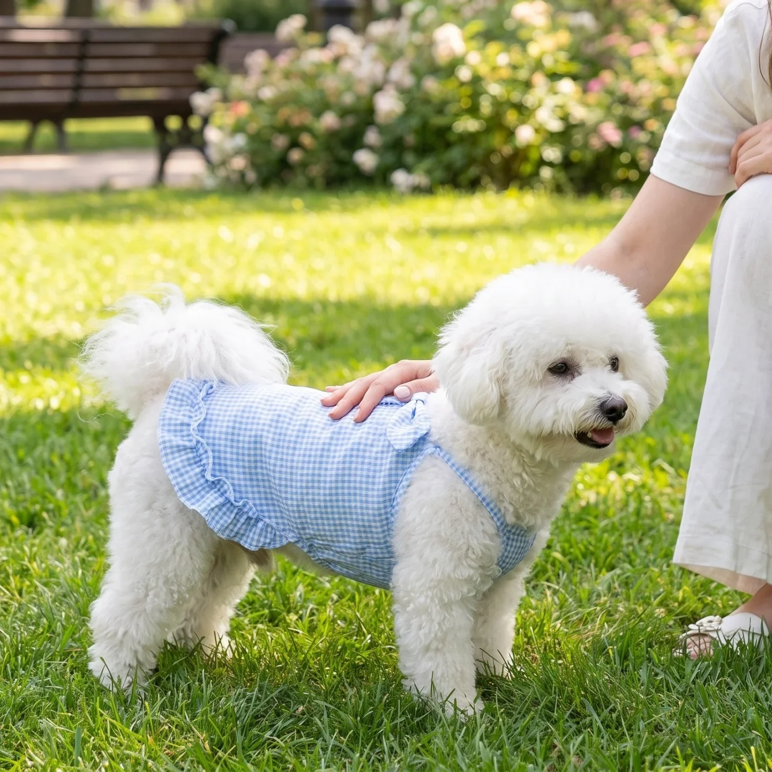 1 Stück Sommer-Haustierkleidung für kleine Hunde, niedliches gerüschtes gestreiftes Hundetanktop, atmungsaktive Welpenweste, süße Rüschen-Hundebekleidung – Detail 20