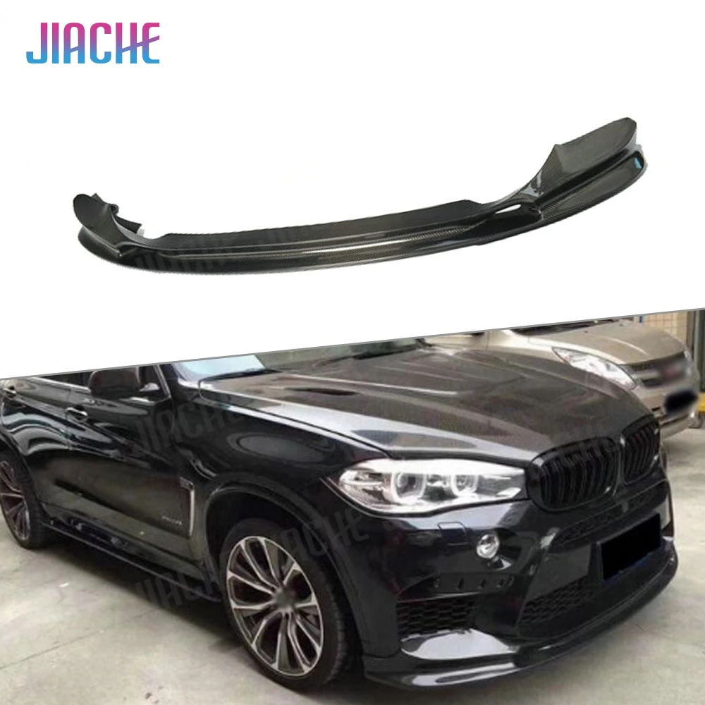 JCYECF Carbon Fiber Front Bumper Lip Spoiler Splitter For BMW X5M X6M F85 F86 2015 2016 2017 2018 Car Styling FRP