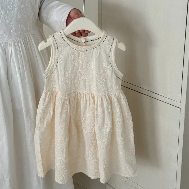 

Laibao Bao girls' dress2026Spring new trendy versatile stylish girls' embroidered lace dress