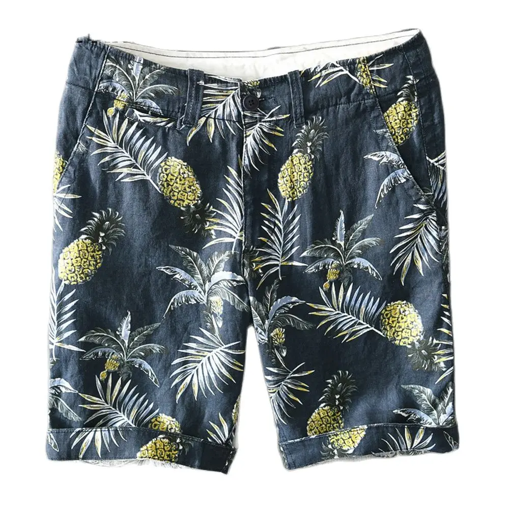 Samlona Men Casual Linen Shorts Latest Summer Beach Shorts Plus Size 4xl Male Button Fly Short Pants Sexy Mens Clothing 2023