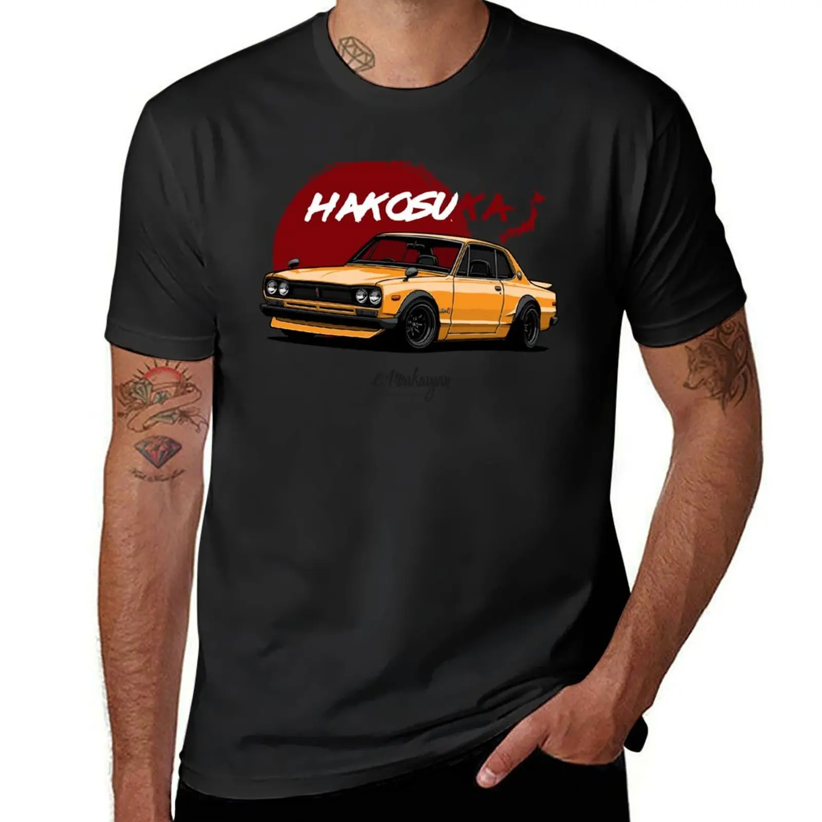 Skyline GT-R Hakosuka (yellow) T-Shirt korean fashion oversizeds kawaii clothes mens tall t shirts