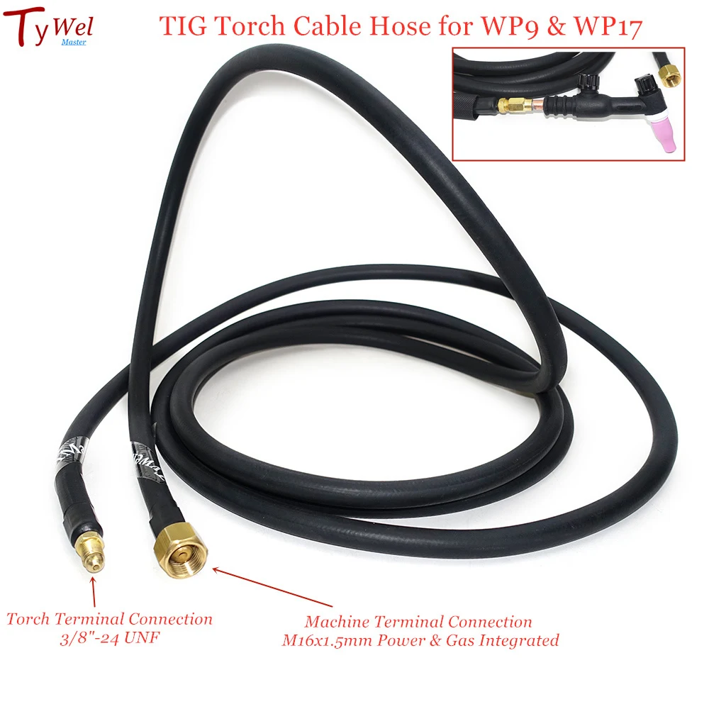 TIG Torch Cable Hose 3.7m 12.1ft M16 3/8