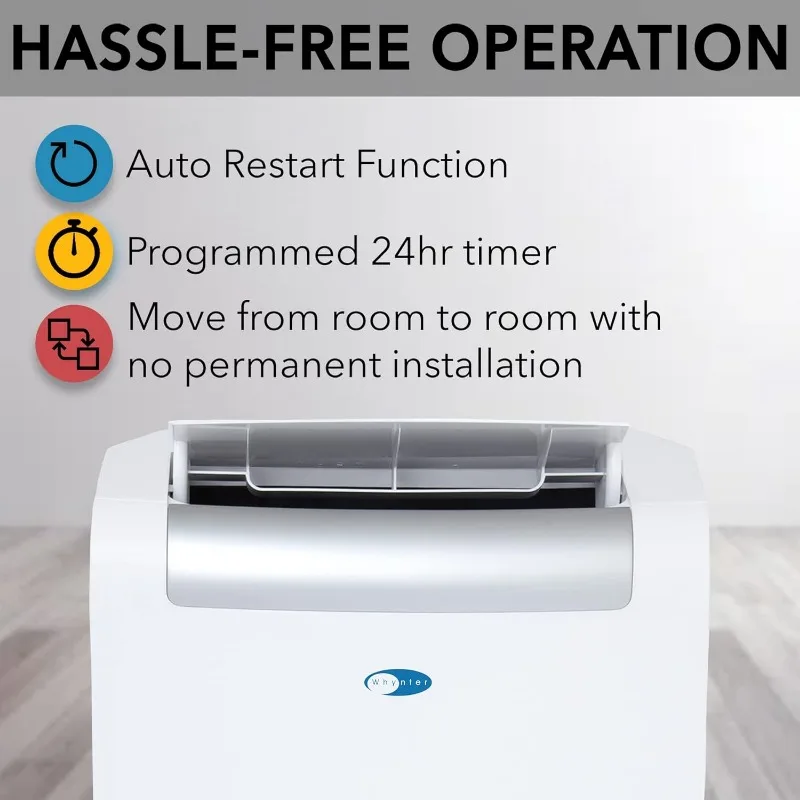 Whynter ARC-148MS 14,000 BTU Portable Air Conditioner with Dehumidifier and Fan for Rooms Up to 500 Square Feet, White