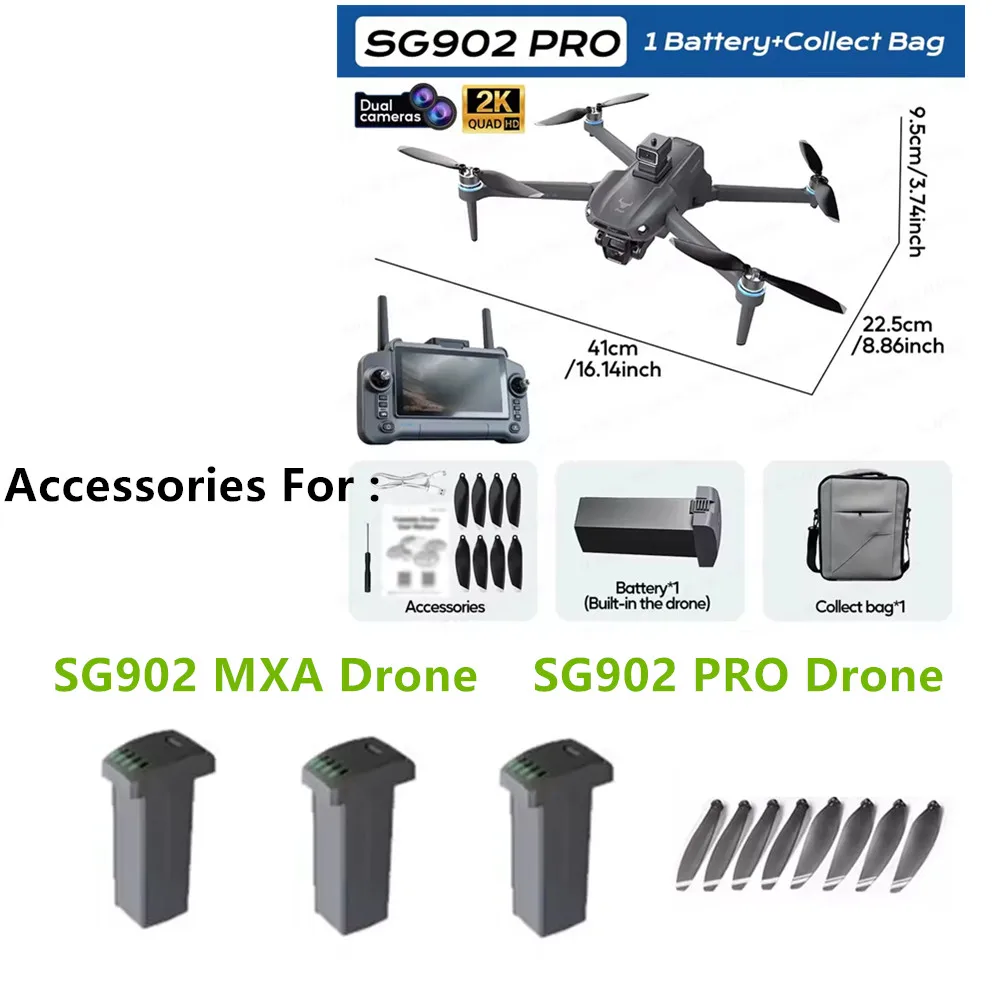 

Запчасти для дрона SG902 MAX: Аккумулятор для дрона SG902 PRO 7.6V 3800mAh 4500mAh / Лопасть пропеллера / Для дронов SG902 MAX и SG902 PRO