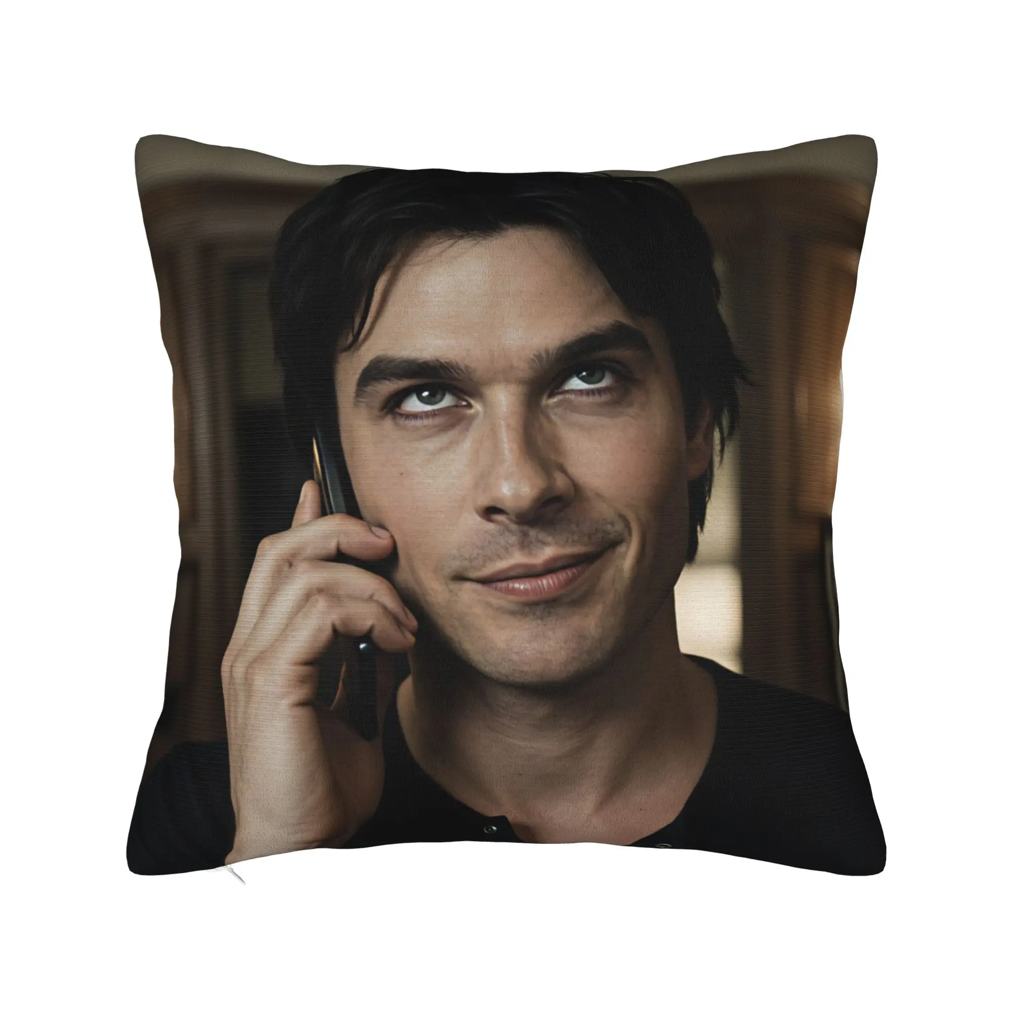 Pillow Cover Damon Salvatore Call Scene  Kawaii Pillow Case For Chair Sofa Home Decor Pillowcases