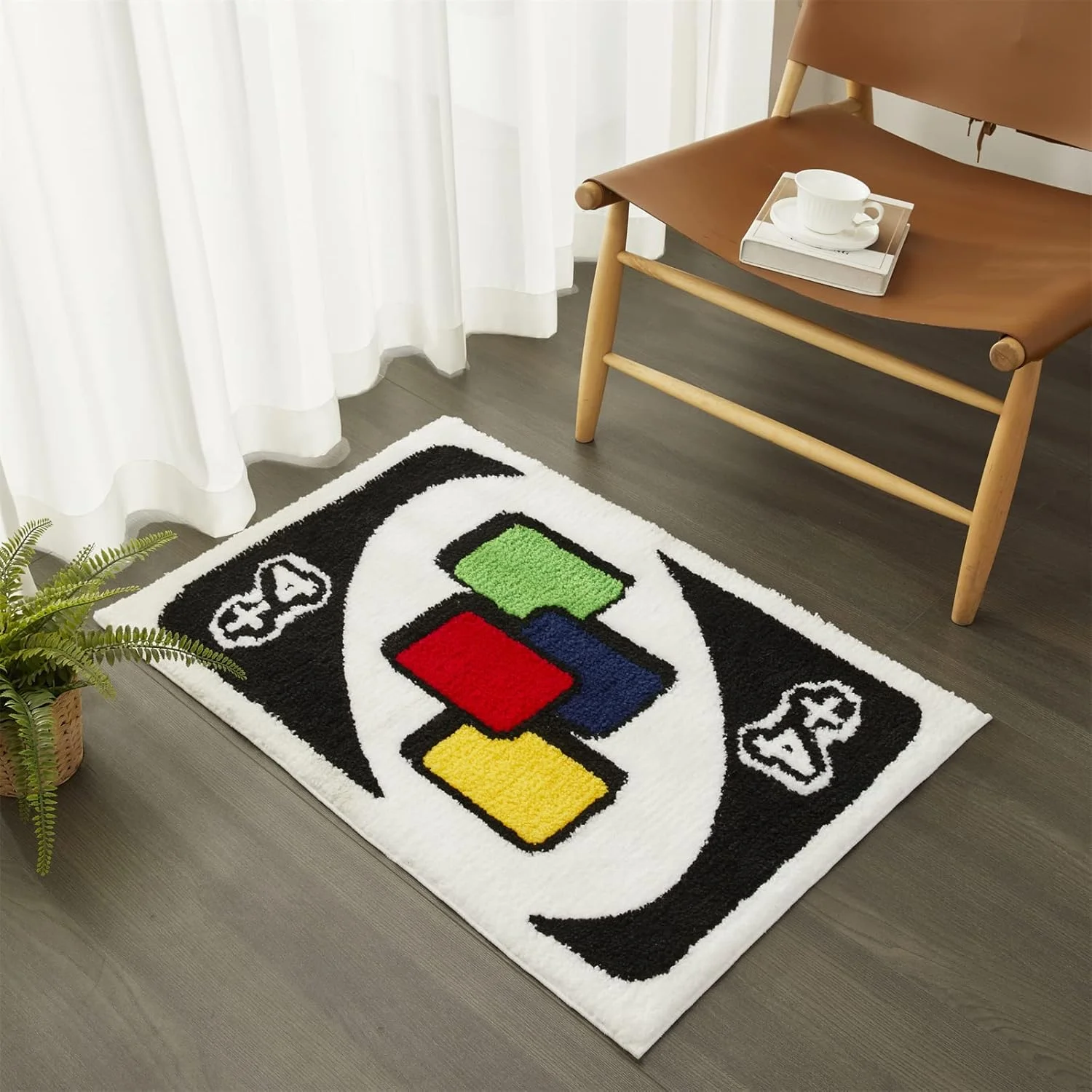 VIKAMA UNO Poker Aesthetic Door Mat Faux Cashmere Bedroom Bedside Rug Bathroom Absorbent Warm Floor Mat Bathroom Foot Mat