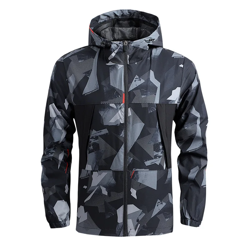 

Jacket Coats Men Hooded Outdoor Outwears Jackets Coats Male Windbreaker Print Cargo Jackets Coats Men Overcoat Oversized Jacket