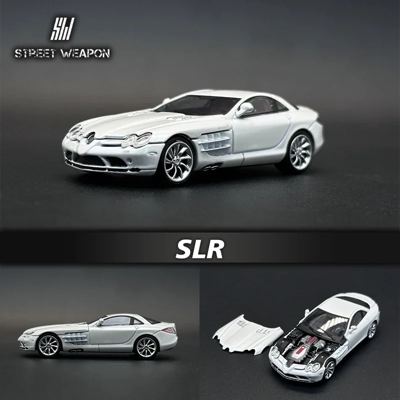 

SW 1:64 SLR Openable Hood Metal White Diecast Diorama Car Model Collection Miniature Carros Toy Street Weapon