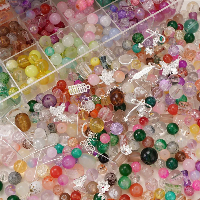 30 جرام لون عشوائي سبائك معدنية سحر الخرز كريستال زجاج خزر عازل الكثير فضفاض Diy بها بنفسك صنع المجوهرات الديكور اكسسوارات