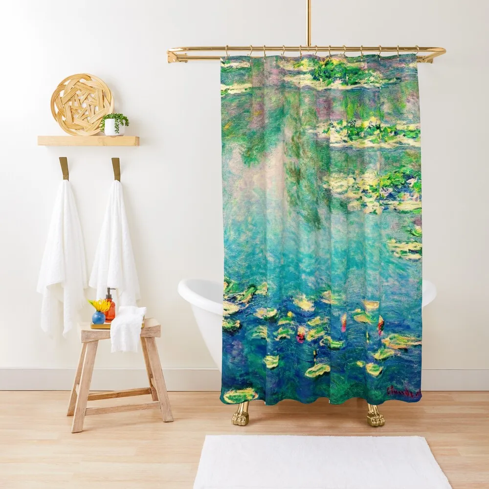 Claude Monet's Water Garden - Le jardin d'eau de Giverny Shower Curtain Toilet Accessories Bathroom Bathroom Accessorys Curtain