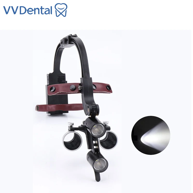 

Светодиодный налобный осветитель для бинокулярных луп 2.5X 3.5X, стоматологический увеличитель, хирургический налобный фонарь для стоматологов