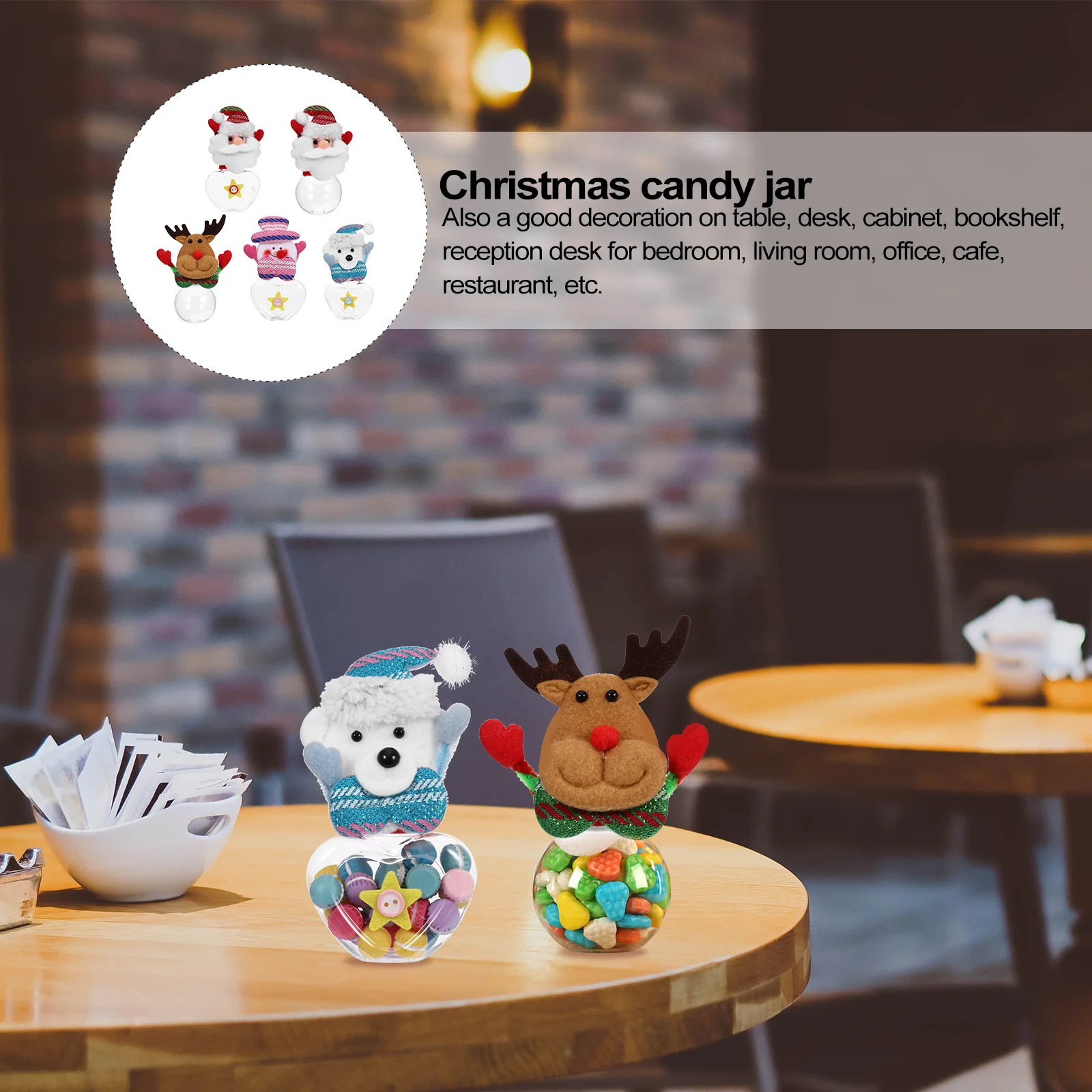 

5pcs Candy Santa Claus Bear Snowman Elk Christmas Snack Storage Container Party Sweets Storage Container Supplies Gift Box