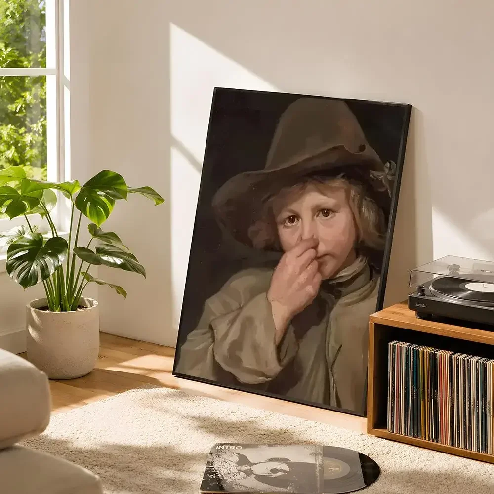 Funny Mona Lisa Wearing Pearl Girl Bathroom Toilet Decoration Painting Roll Paper Poster Wall Art Removable Home Room Decoration