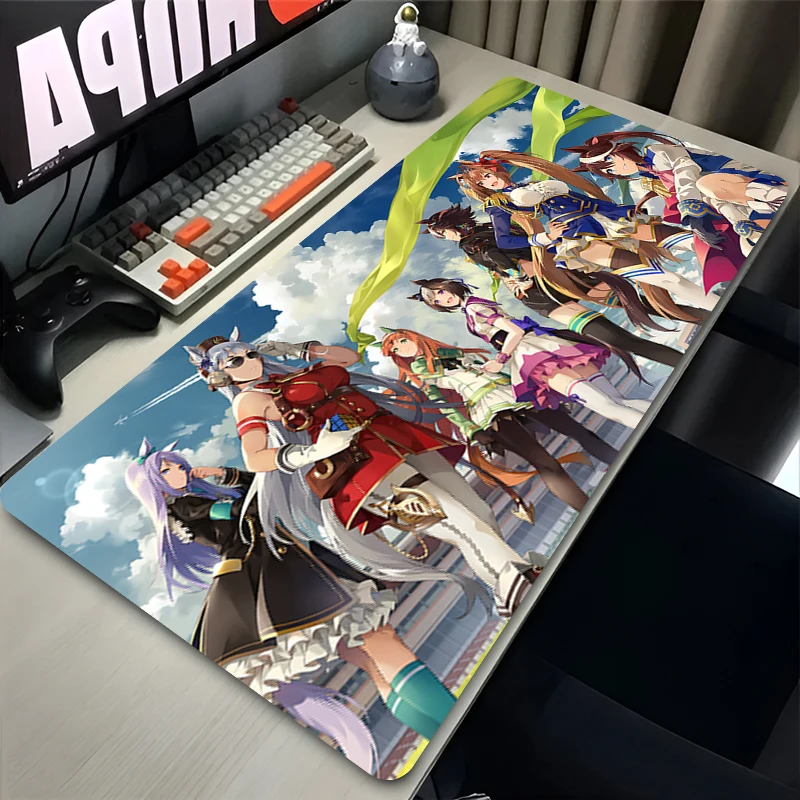 لوحة ماوس للألعاب Umamusume Gold Ship Mouse Mat كمبيوتر محمول مكتب حصيرة ألعاب الكمبيوتر ملحقات قفل مطاطي حافة لوحة المفاتيح #5
