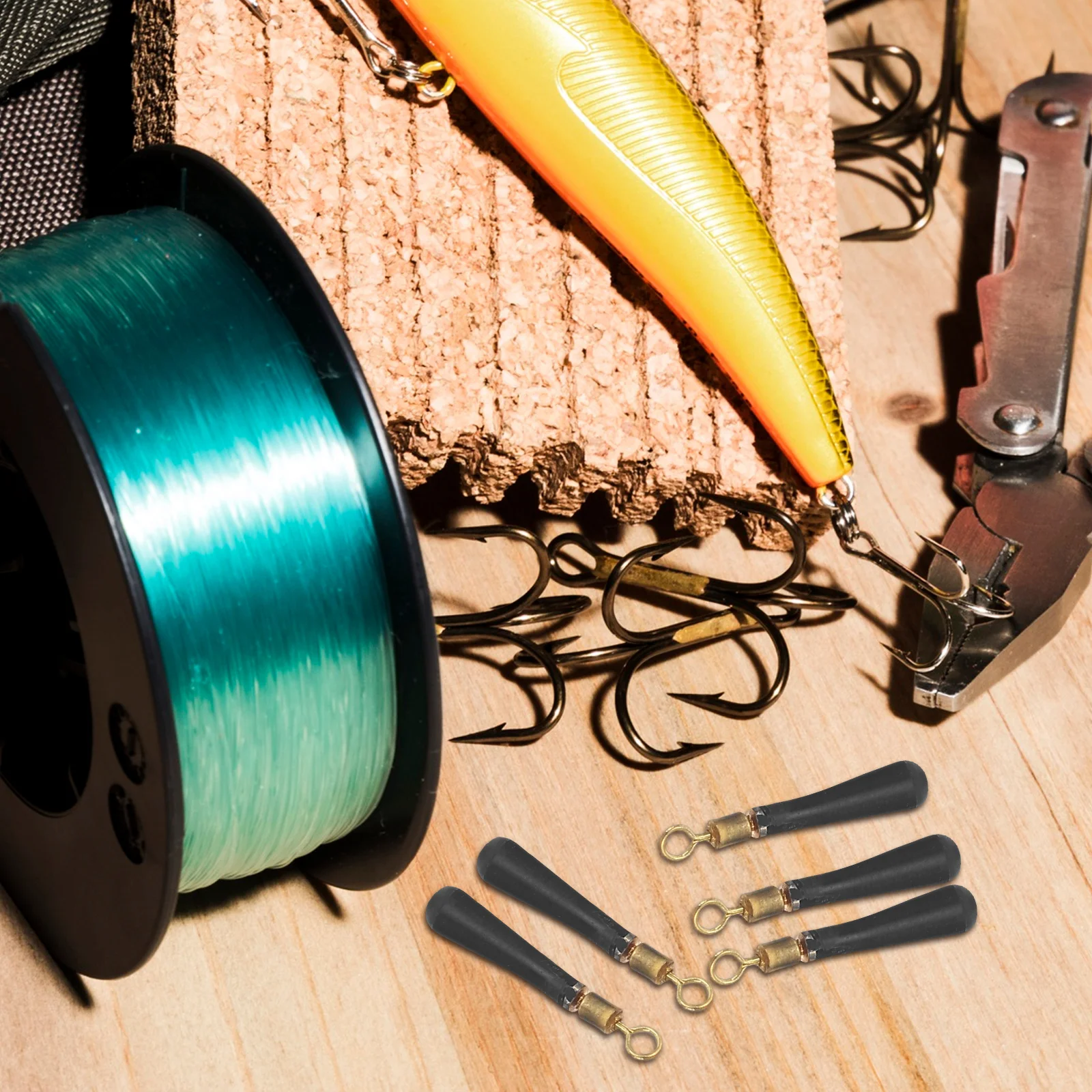 

100pcs Rotating Float Stopper With Rubber Head For Fishing Depth Control Compact Design For Stream River Lake Ocean Reservoir