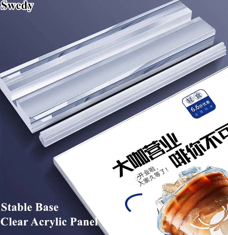 A5 148X210MM Double-Sided Magnetic Acrylic Sign Holder Display Stand Plastic Table Menu Paper Card Price Label Poster Frame