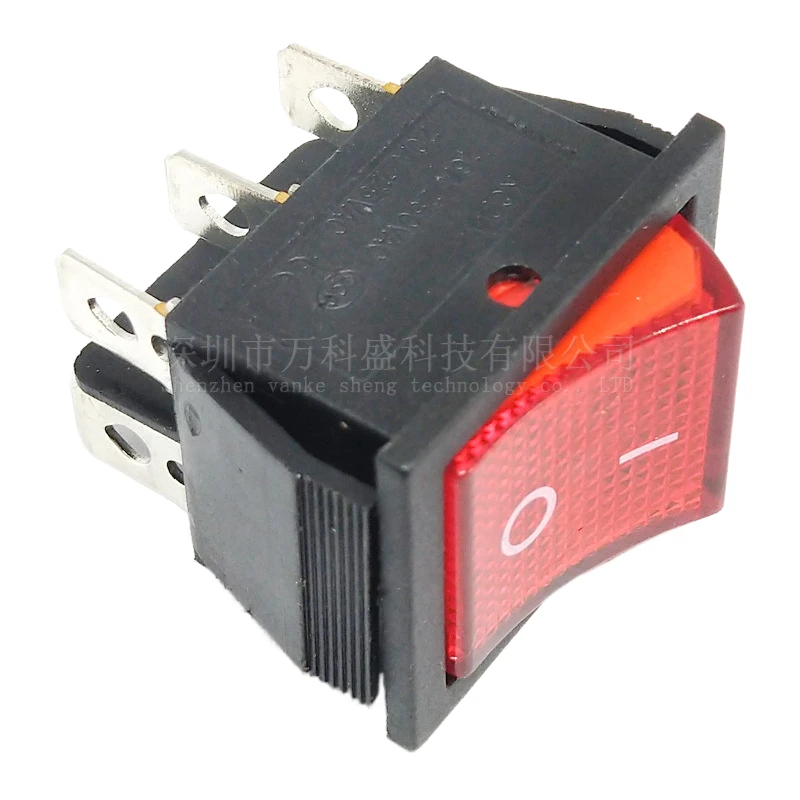 10PCS Red Light 4 Pin ON/OFF Boat Button Switch 250V 15A AC AMP 125V 20A P0.5 25*31mm Rocker Switches KCD4