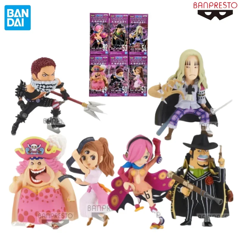 

Original BANDAI BANPRESTO One Piece WCF WT100 Vol.9 Big Mom Pudding Capone Bege Katakuri Reiju Basil Hawkins Anime Figures