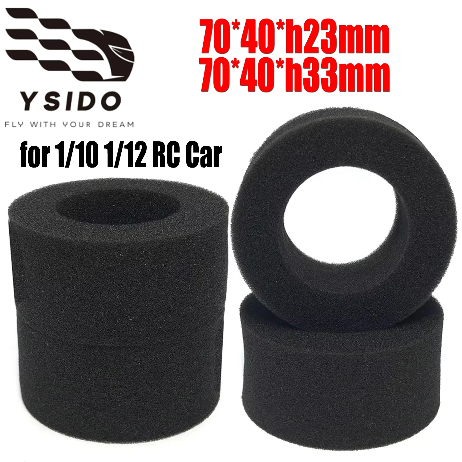 YSIDO 1/10 1/12 RC Auto Rad-Schaumstoffeinlagen Weiche Außenschaumeinlagen für Verstärkte Reifen Schaumstoffeinlagen für RC Crawler Autos