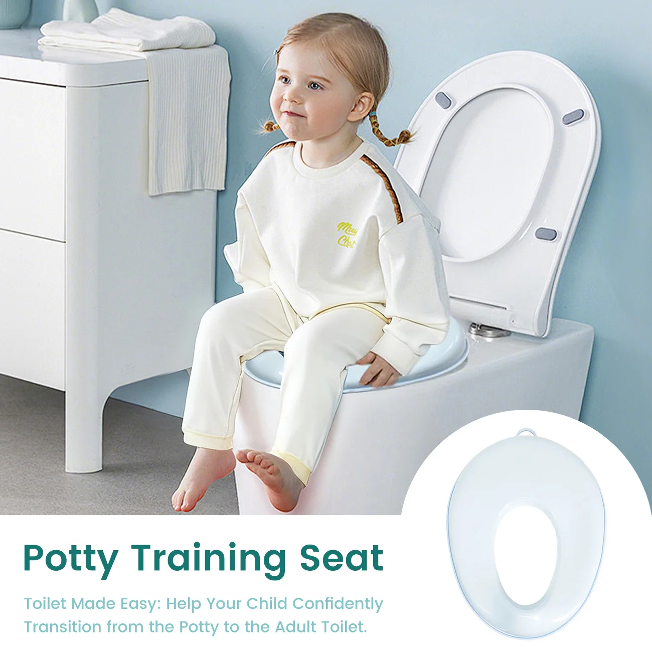 Baby Toddler Potty Training Seat for Boys And Girls, Fits Round & Oval Toilets, Non-Slip with Splash Guard