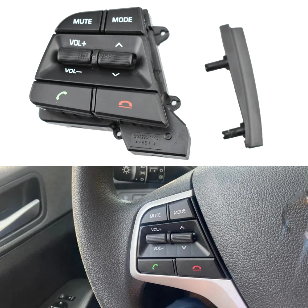 LH الجانب الأيسر أزرار التحكم عجلة توجيه سيارة سيارة التصميم زر التبديل أزرار حجم لشركة هيونداي سولاريس 1.6L 2017-2022