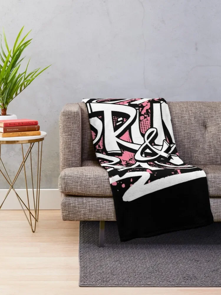 DRUM AND BASS - Graffiti Steez (pink/white) Throw Blanket Luxury Thicken Tourist Blankets