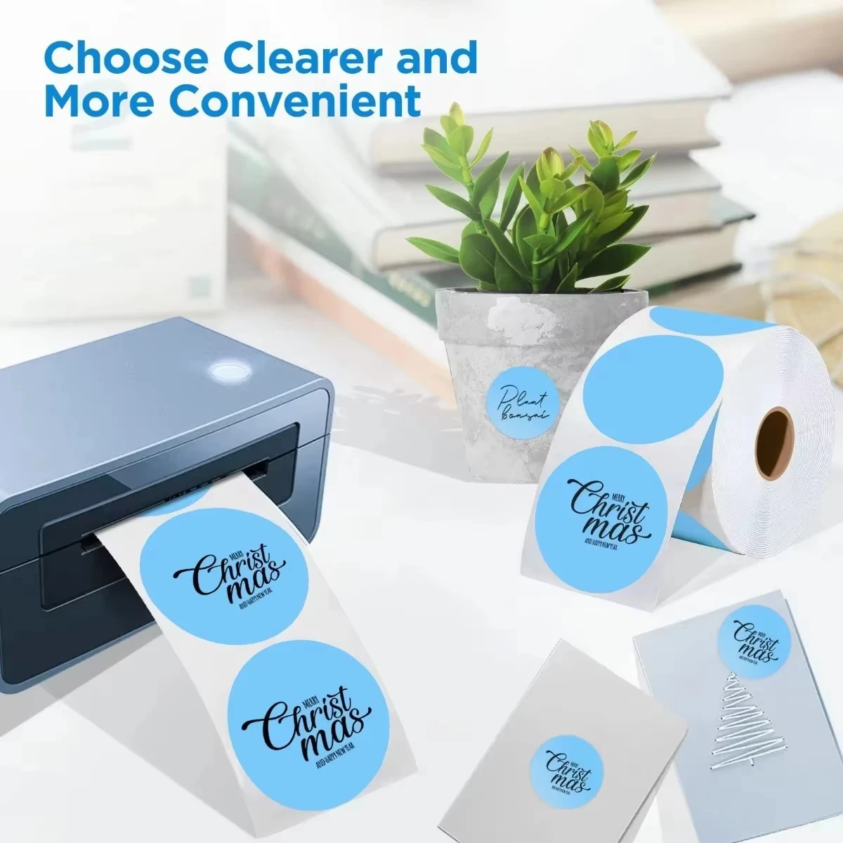 Thermal Stickers-600 Labels/1 Roll 2 Inch Circle Thermal Sticker Labels Self-Adhesive Round Direct Thermal Multi-Purpose Roll