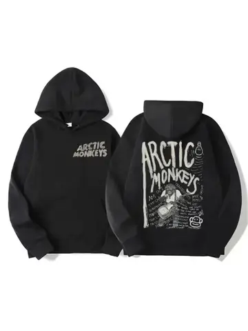 Men's retro rock Arctic monkey hooded sweatshirt hooded sweatshirt with music album patternHip Hop large retro hooded sweatshirt