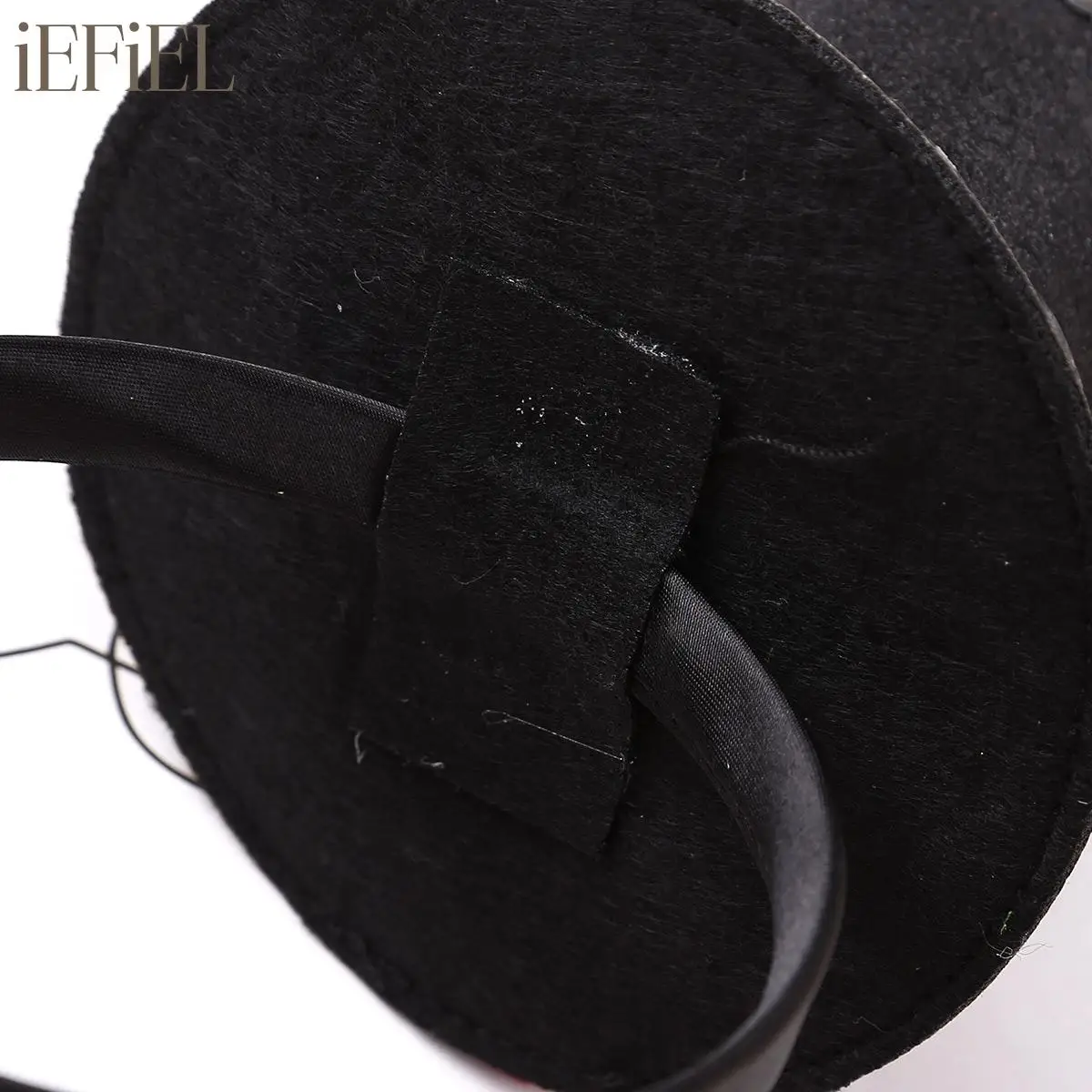 

Girls Rose Feather Mini Top Hat Fascinator Headband Fancy Steampunk Top Hat Hair Hoop Halloween Circus Ringmaster Hat Headwear