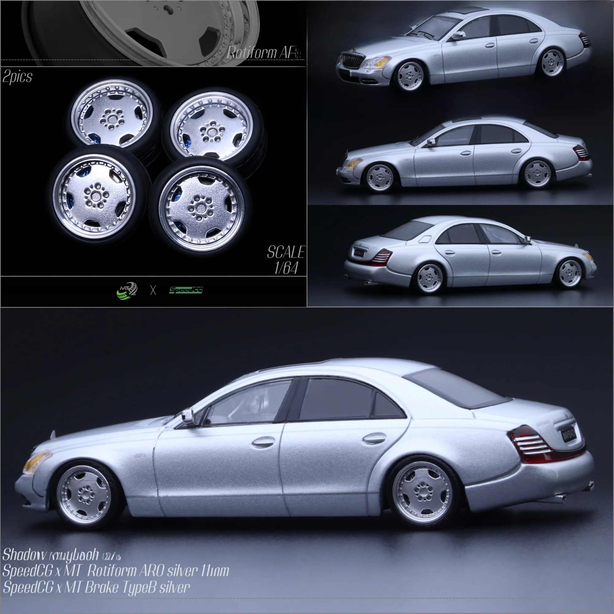 RotiformARO MTG Wheel Hubs Modification Parts Set 3 :64 Scale for  Collectors And Car Model Enthusiasts