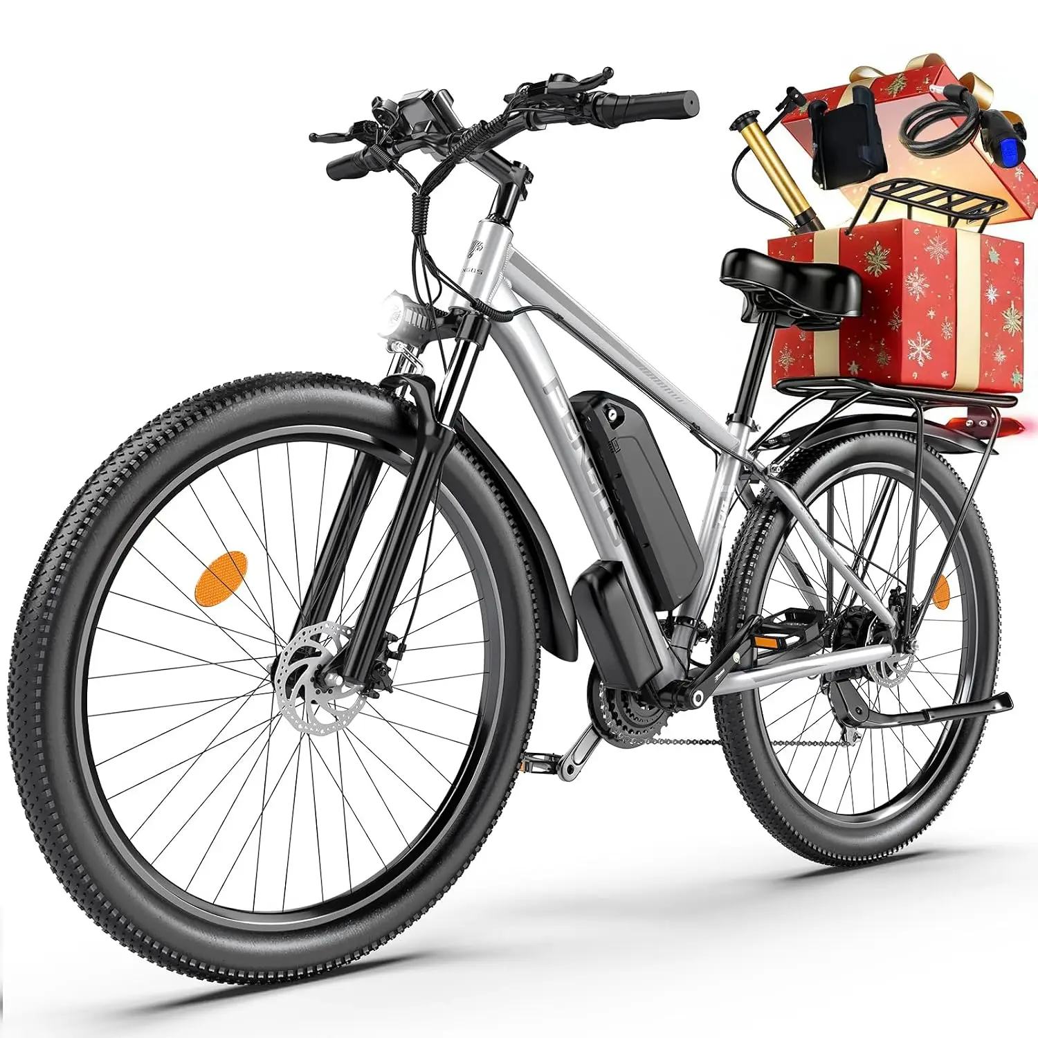 2000W 48V Electric Mountain Bike, 80 Mile 35MPH Range, 21-Speed Dual Disc Brakes, 27.5