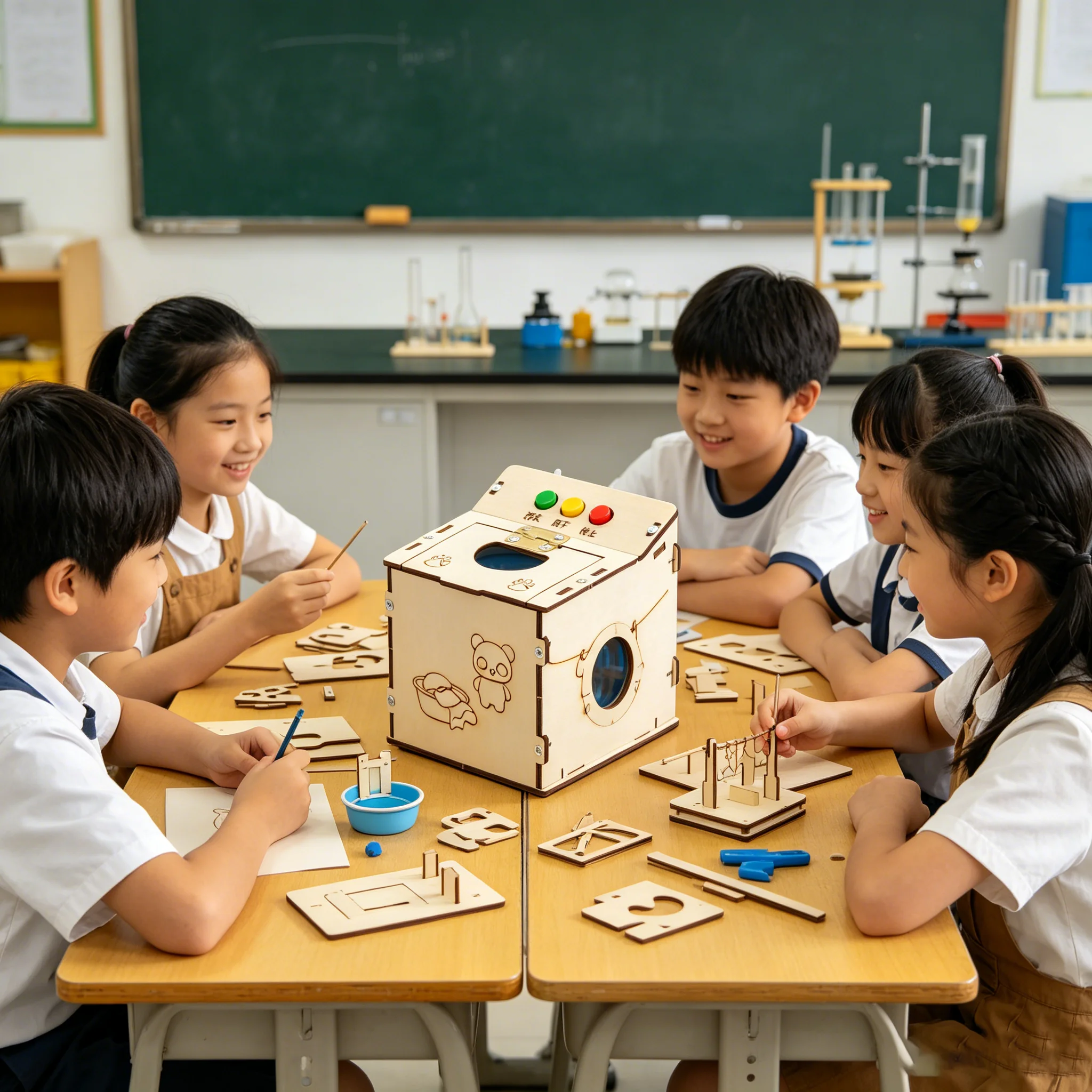 

DIY Assembled Timed Laundry Science Experiment Model STEM Educational Teaching Aids & Supplies for Primary and Secondary Student