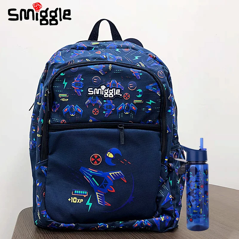 

Оригинальный Австралийский школьный рюкзак Smiggle, синий рюкзак для самолета, канцелярские принадлежности, рюкзак для отдыха на открытом воздухе, чашка для воды, студенческий подарок