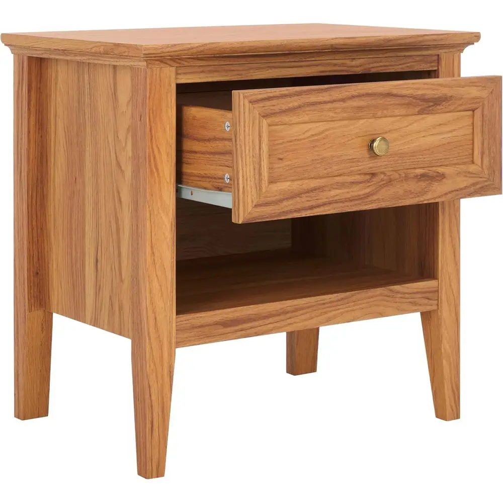 Oak & Gold 2-Drawer Nightstand, Home Collection by Sondra