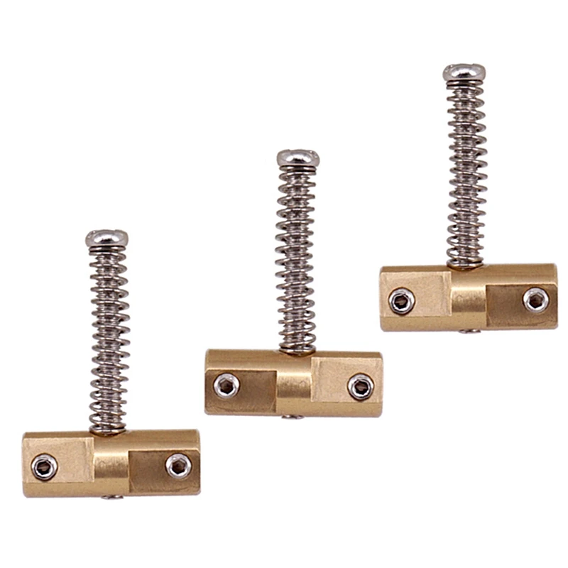 Guitar Compensated Bridge Brass Saddles Set 10.8mm Style Bridge Saddle for TL Style 6 Strings Electric Guitar Part(3Pcs)