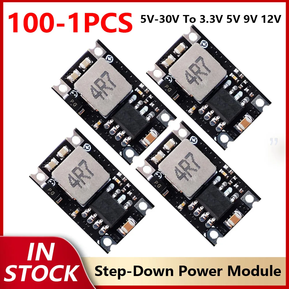 100-1pcs DC-DC Buck Converter Step Power Supply Module 5V-30V To 3.3V 5V 9V 12V 3A Voltage Regulator for Car Motorcycle Battery