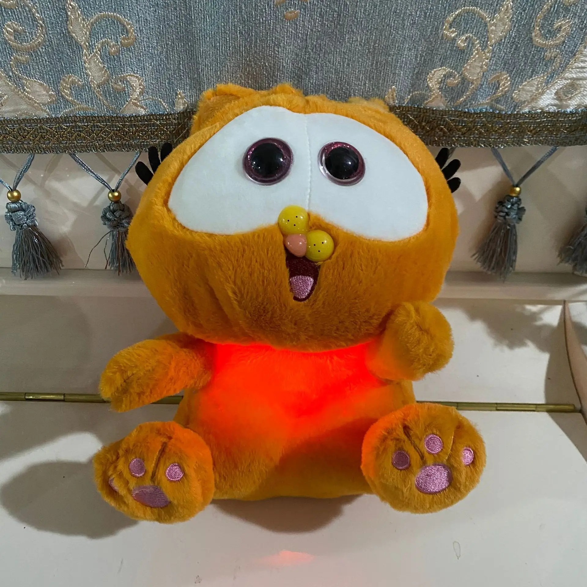 Breathing Garfield Plush Toy Cute Musical Cat Doll Stuffed Animal Gift for Kids In Stock Fast Shipping