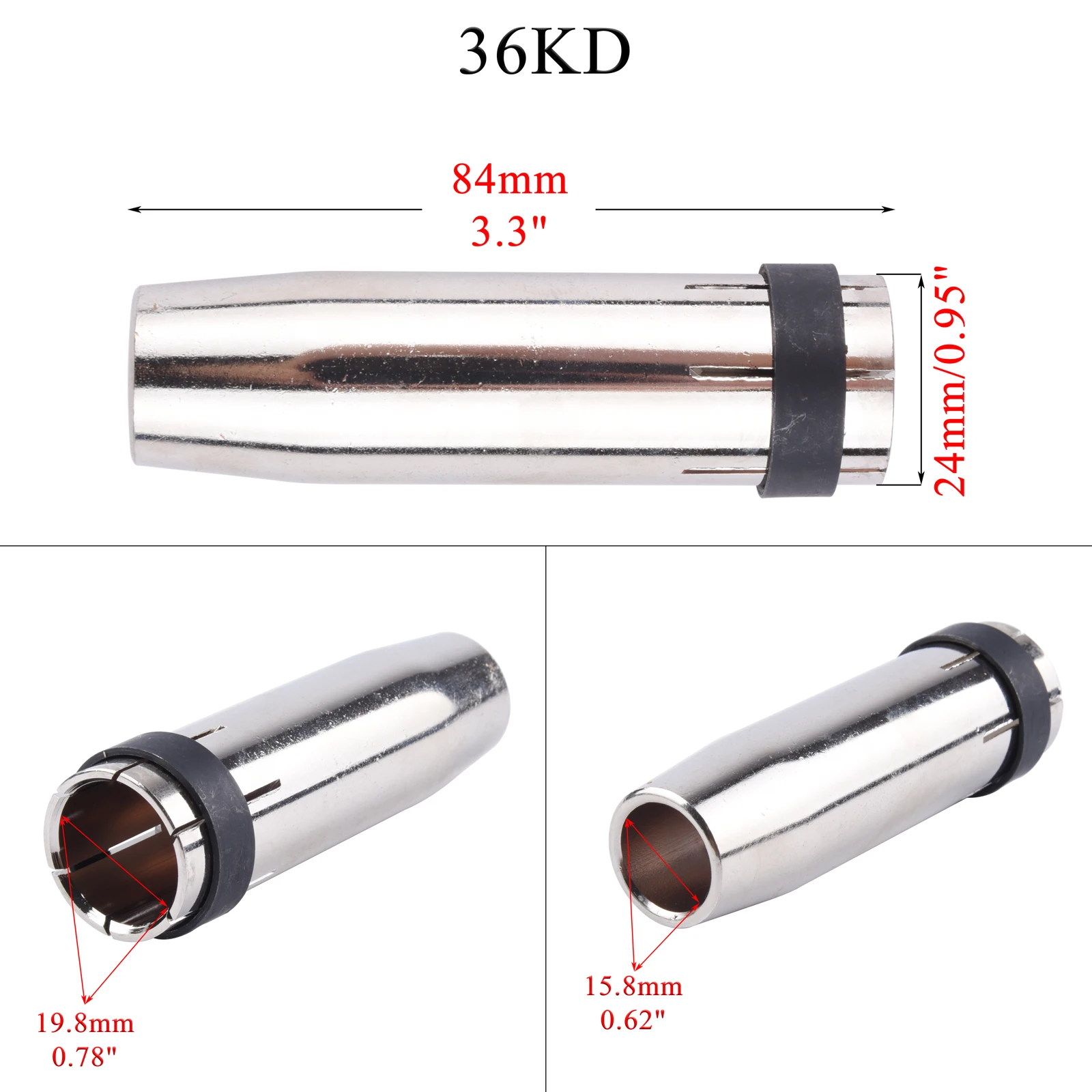 5/10Pcs 15AK/24KD/36KD Gas Nozzle Pure Copper Euro Conical Shield Cup Tips Nozzle Fit MB 15AK/24KD/36KD MIG/MAG Welding Torch