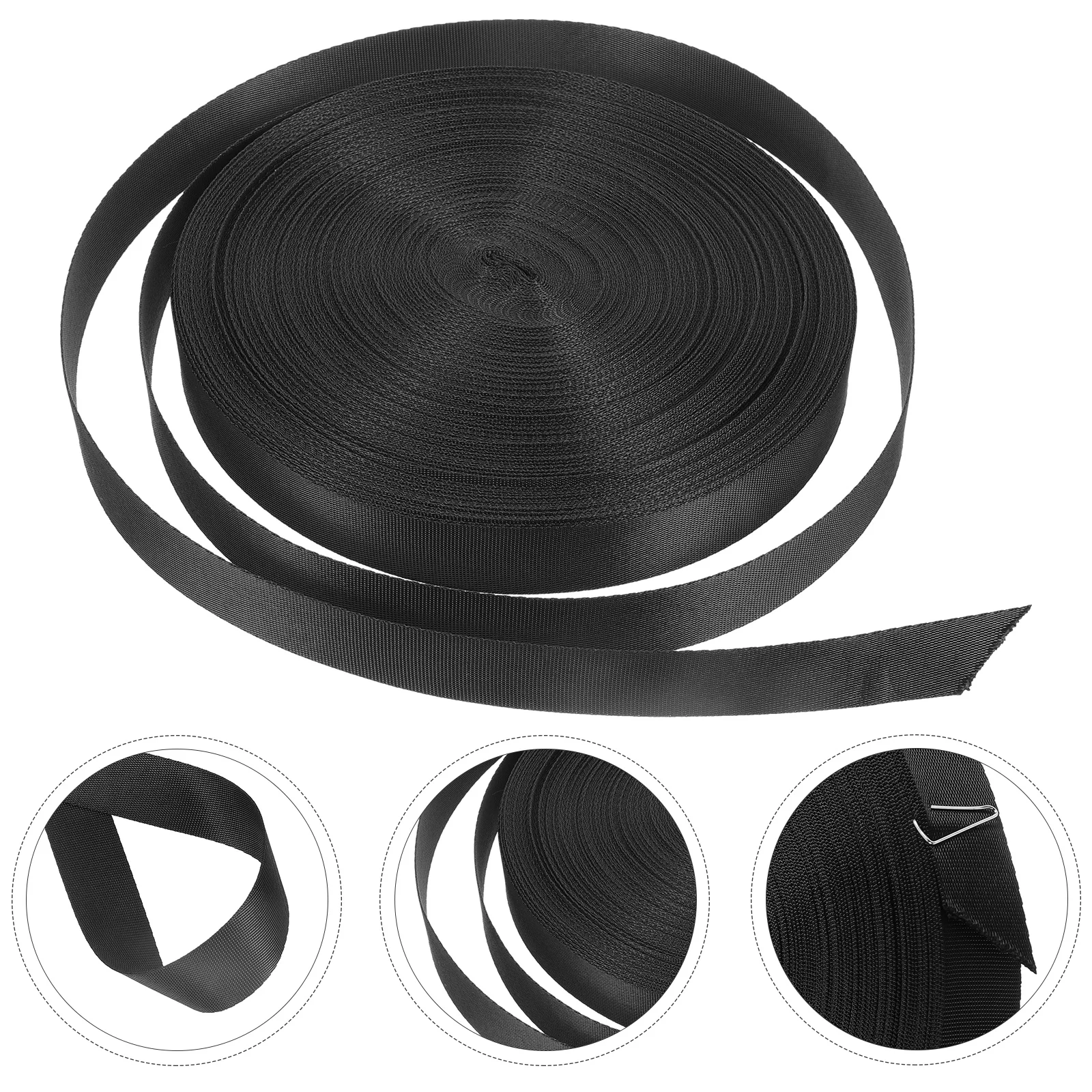 

Nylon Webbing 2 Inch Wide Furniture Chair Webbing Strap Bag Belts Black Shoulder Rope Replacement Tote Diy Stretch