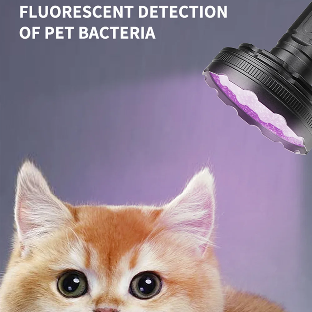 Bright 128LED 395nm UV Flashlight Ultraviolet Banknote Detection Fluorescence UV Torch Cat Moss Pet Urine Detect Purple Light