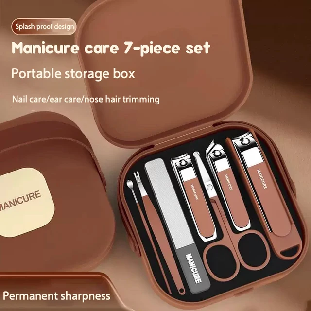 Zestaw obcinacz do paznokci zapobiegający rozpryskom ręka w rękę z obcinaczami do manicure Manicure obcinacz do paznokci narzędzie ochronne Manicure 7 zestawów